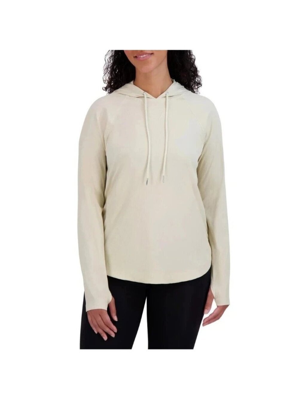 NWT Sage Collective Women's M Hooded Long Sleeve Pullover Rib Top C1001